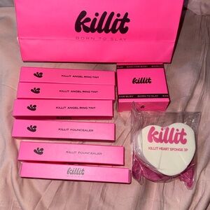 Pink Makeup Set with Heart Sponge